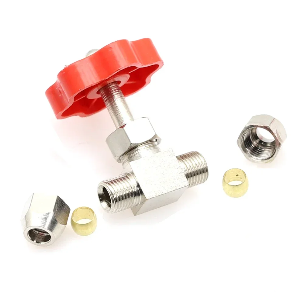 6mm 8mm 10mm 12mm Hole Dia Orange Plastic Handle Metal High Pressure Durable Tube Needle Type Globe Valve