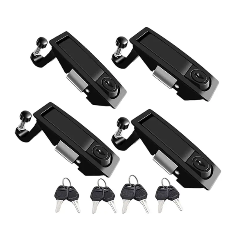 B08B-Adjustable Lever Flush Mount Compression Latchs Lock Trigger Latchs Lock 4Pcs Hand Operated Latches