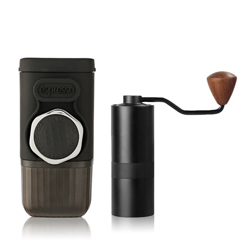 

A84E-Portable Manual Hand Pressure Espresso Maker 15Bar Mini,Travel Coffee Machine For Camping Hike Picnic No Batte