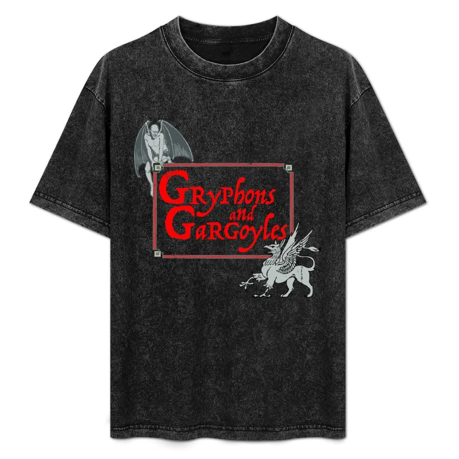 Gryphons and Gargoyles T-Shirt oversized tops designer t shirt men