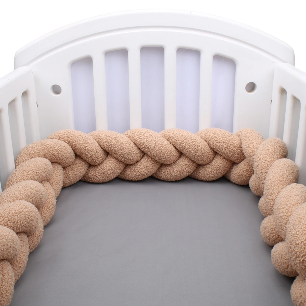 Newborn Baby Crib Bumper Cot Protector 2M Infant Bedding Set for Babies Boys Girls Braid Knot Pillow Cushion Room Decor