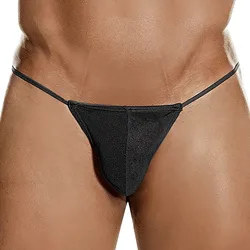 Men Sexy G-String Low Rise Sheer Thong Pouch Enhancing Bikini Lingerie Underwear T-back Slim Side Underpants Beach Swim Lingerie