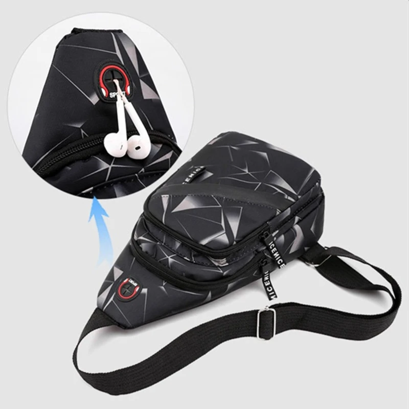 Bolsos cruzados informales de tela Oxford con estampado geométrico, mochila para marido, bolsos de hombro de viaje deportivos, bolsos de pecho para amantes de la luz al aire libre