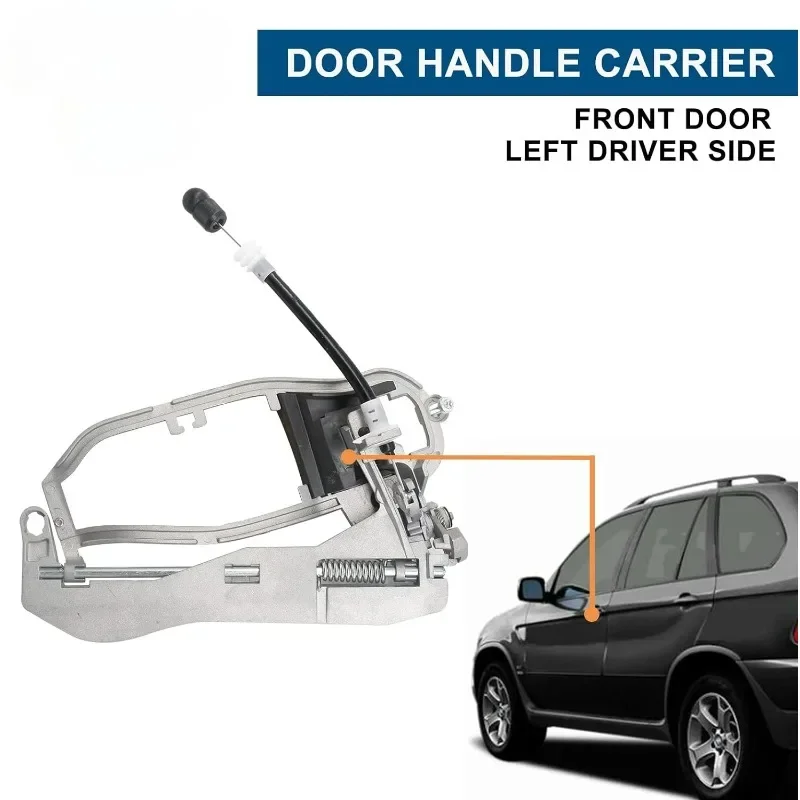 Pair Front Left&Right Door Handle Carrier For BMW X5 Off-Road E53 51218243615 51218243616 51228243635 51228243636