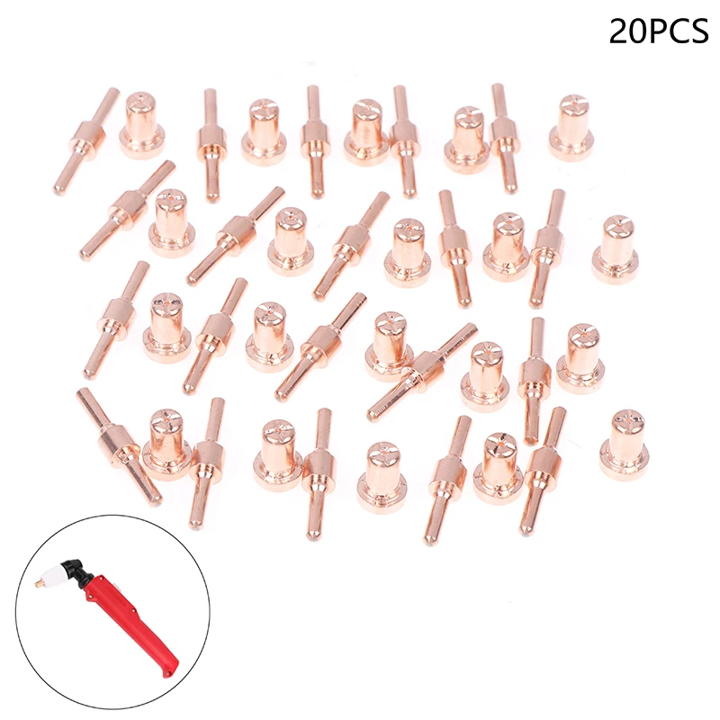 

20pcs Red Copper Extended Long Plasma Cutter Tip Electrodes&Nozzles Kit Consumable For PT31 LG40 40A Cutting Welder Torch