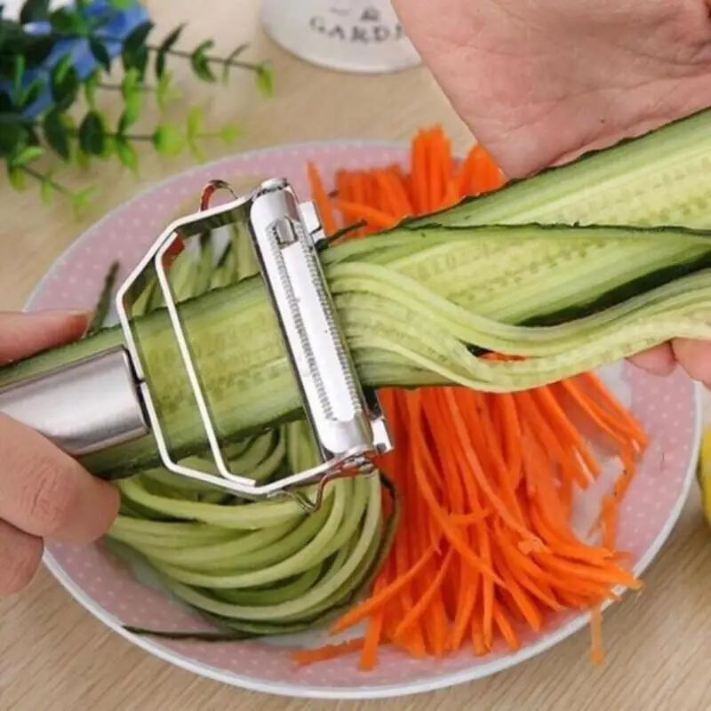 High-Quality Stainless Steel Potato Cucumber Carrot Slicer, Vegetable Fruit Peeler, Double-Layer Shredder A Handy Kitchen Utens