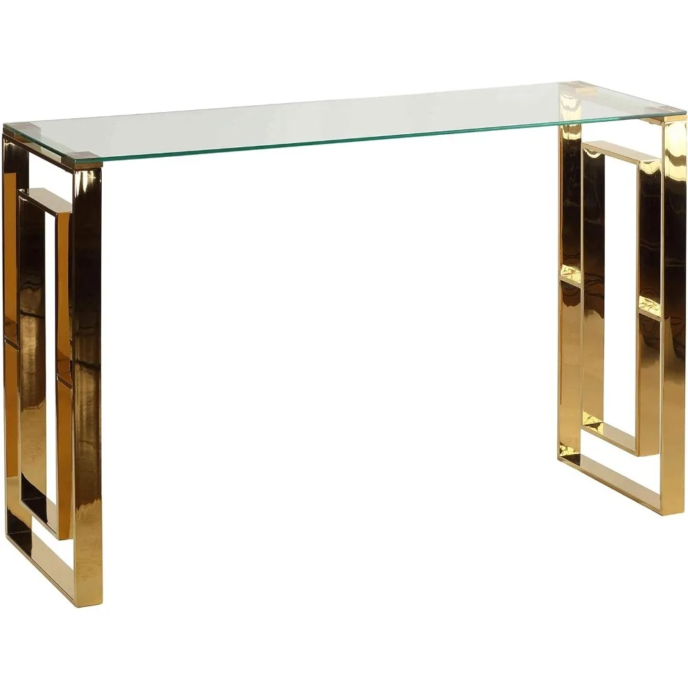 Laila Console Table Stainless Steel Glass, 15.75