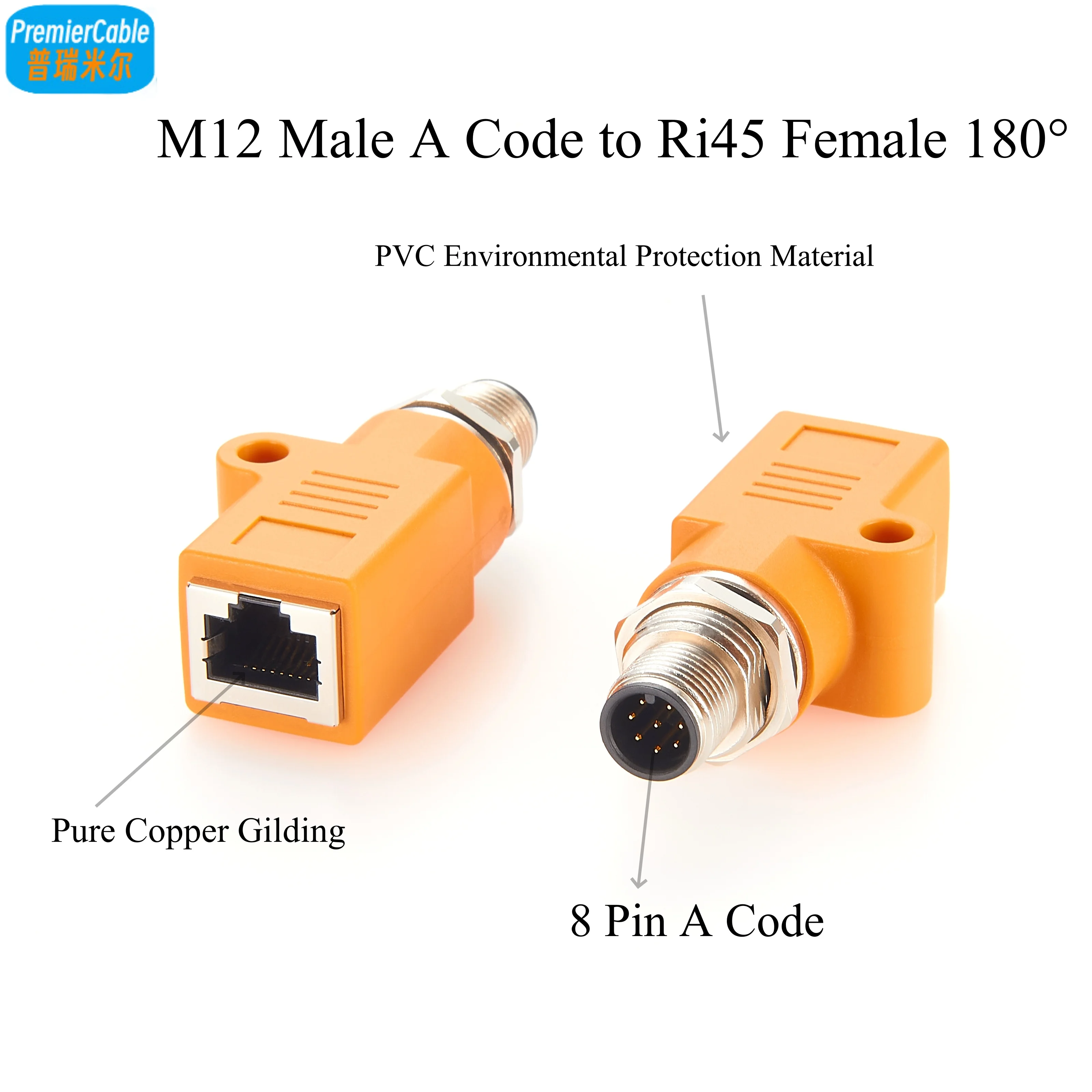 M12 A-Code 8-Pin auf RJ45 Ethernet-Adapter IP67 Paneelmontage-Durchgangsbuchse Rundsteckverbinder für Sensor-PLC – Detail 4
