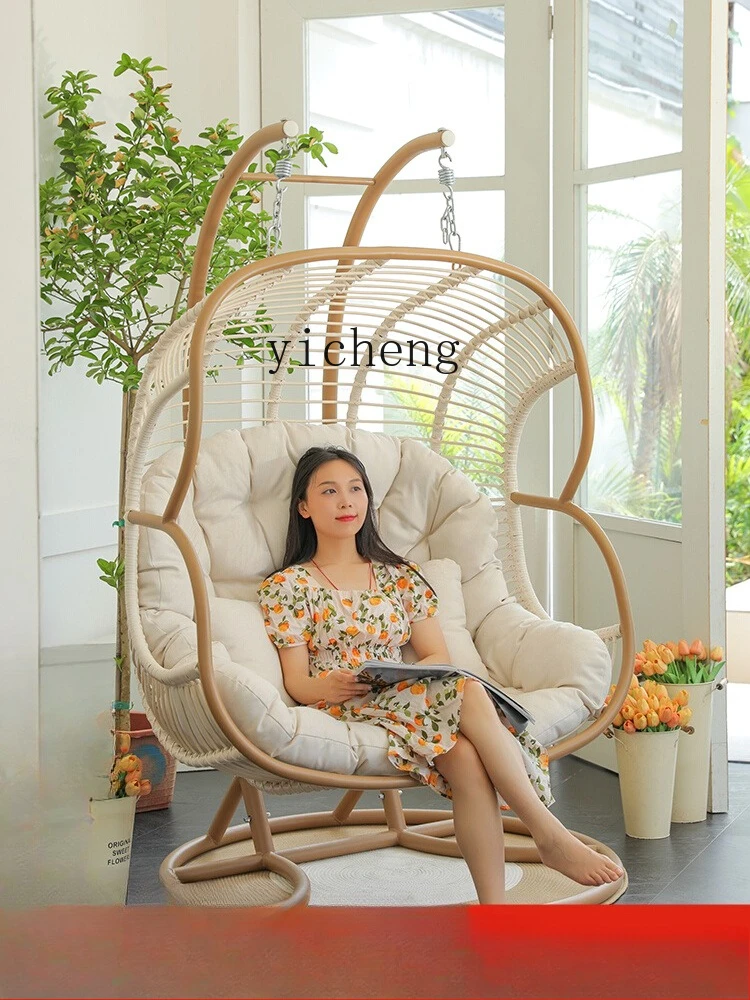 

ZYA hanging basket rattan balcony hanging chair indoor household double swing chair hammock living room leisure cradle chair