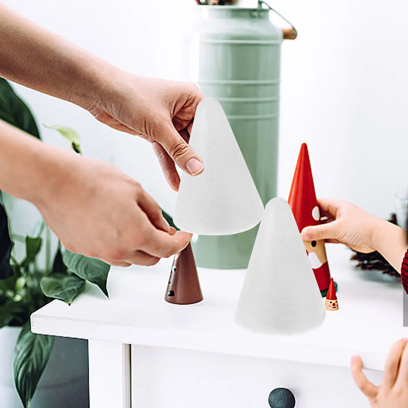 

2Pcs Foam Craft Cone Christmas Tree DIY Accessories White Foam Cone 38x13.5cm Decoration for Preschool Church Art