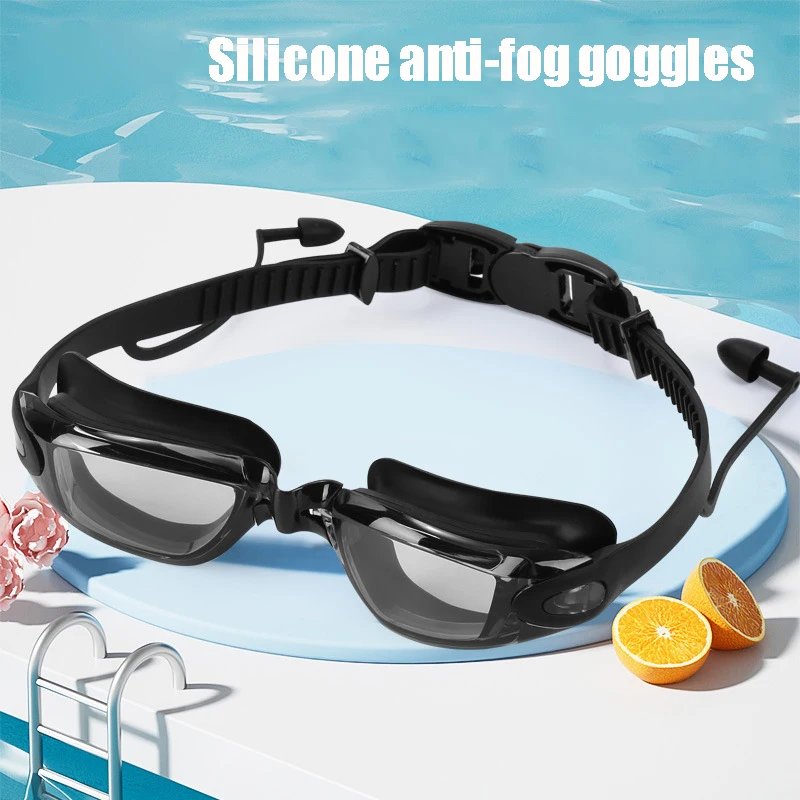 

Adult anti-fog silicone flat swimming goggles high-definition vision waterproof swimming glasses for men and women