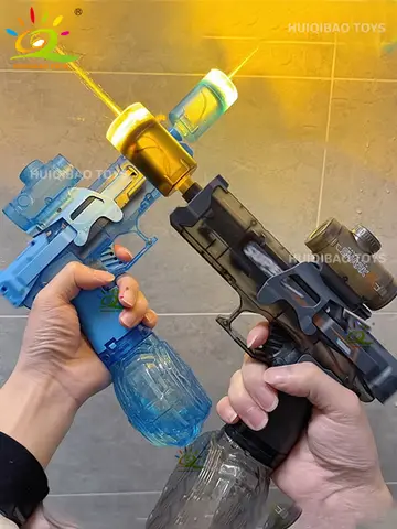 HUIQIBAO Electric Pulse Water Gun Simulated Flame Sensor Light Fully Automatic Fights Toy Water Pistol Outdoor Beach Toys Adult