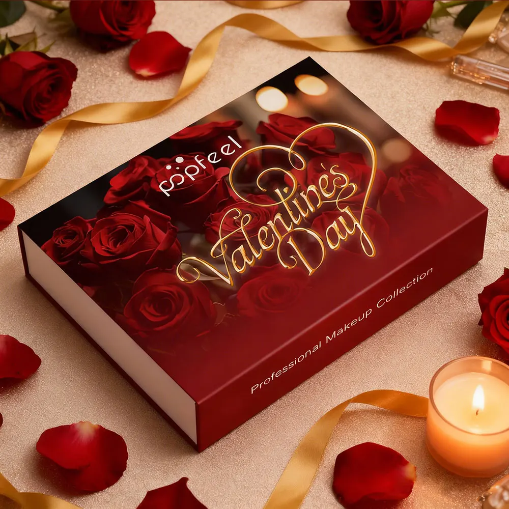 POPFEEL 24-delige Valentijnsdag make-upset - Complete make-upkit met oogschaduw, concealer, primer, lippenstift, wenkbrauwpotlood.