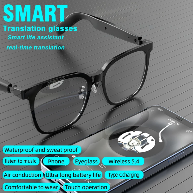 Besteye Ai Smart Wireless Call IPX5 Waterproof Sport App Control Wi-Fi Type-C Charging 24-hour Translation Pen TFT Display