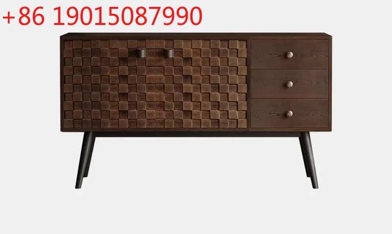 

Medieval solid wood chest against the wall storage designer living room home Nordic dining side cabinet entrance foyer