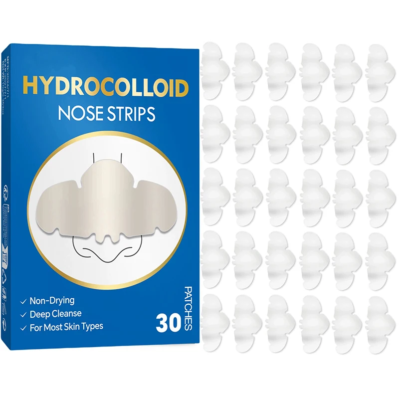 30 Uds parches para la nariz parches hidrocoloides eliminación de espinillas limpieza profunda tiras de poros para cara nariz y poros