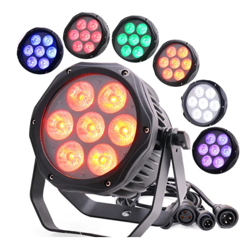 Waterproof IP65 Led Stage Light 7*10W RGBWA UV 6in1 Outdoor Spotlight Wireless Battery Par Light