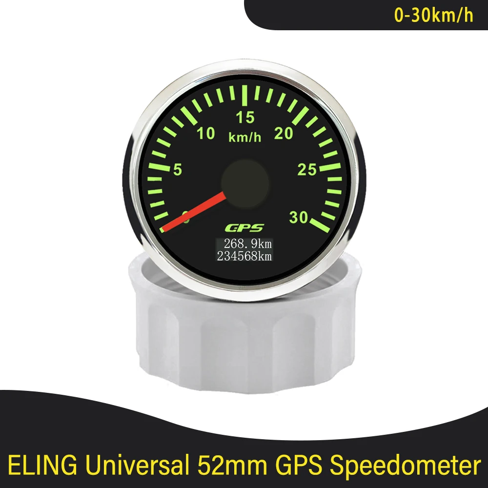 

52mm GPS Speedometer 0-80KM/H 120km/h 200kmh Odometer Tripmeter with GPS Antenna 7 Colors Backlight for Motorcycle Boat 12V 24V