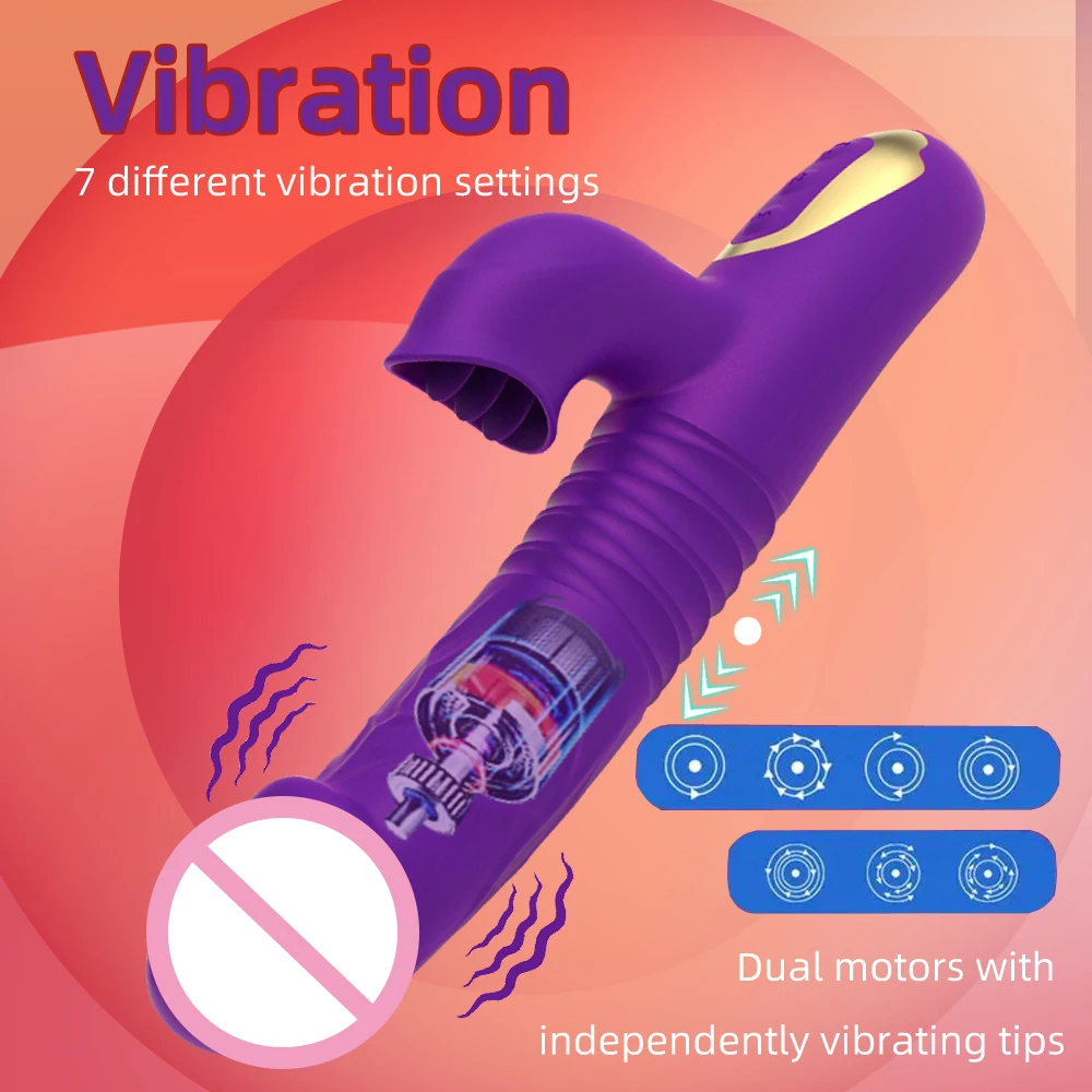 Thrusting دسار لعق هزاز للنساء G بقعة البظر محفز 5 وضع التوجه أرنب هزاز لعبة الجنس الكبار للنساء #4