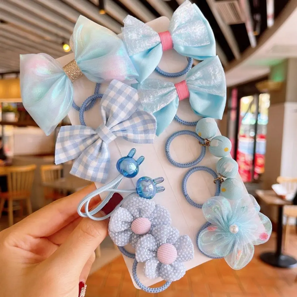 10-teilig/Set niedlich gute Blume elastische Netz bogen Gummiband Baby Haarring Kopfs eil