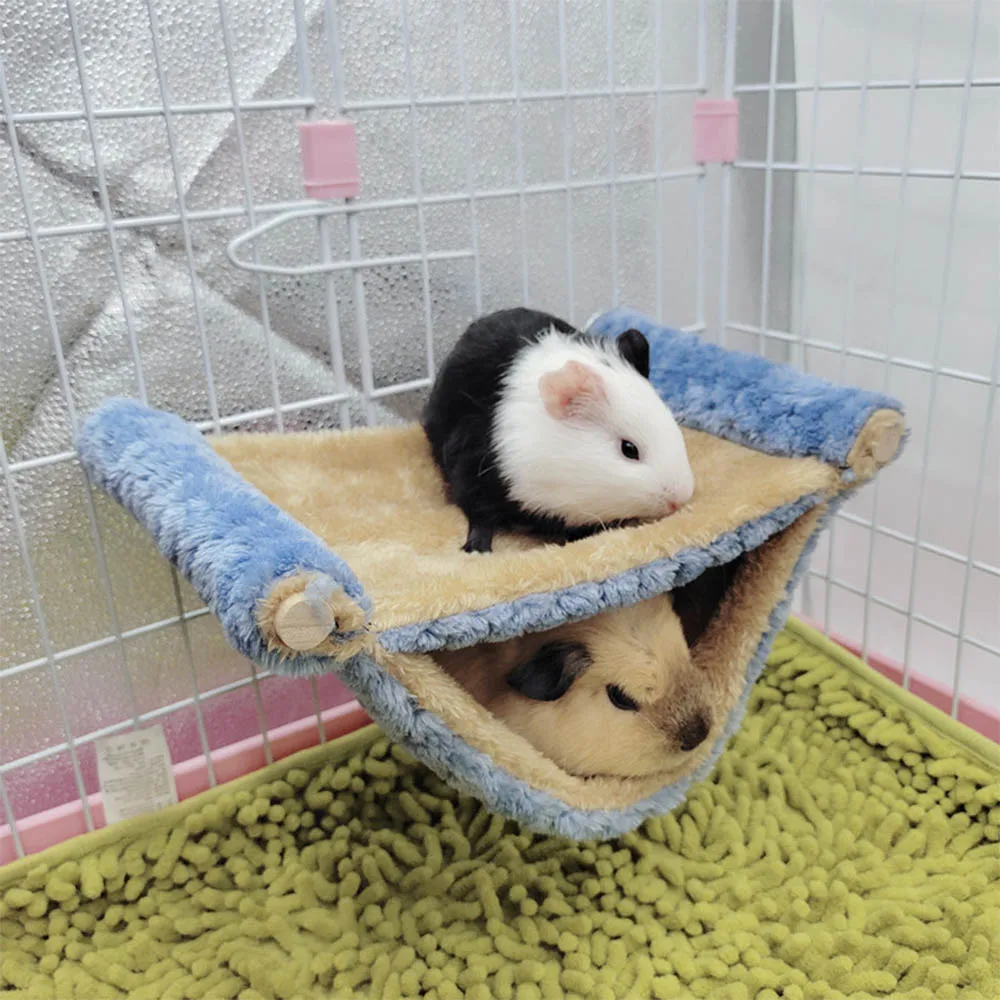 Hamaca cálida de invierno de doble capa para ratas, cama nido colgante acogedora para conejillos de indias, saco de dormir para ratas, camas colgantes para árboles, nido para hámster y mascotas