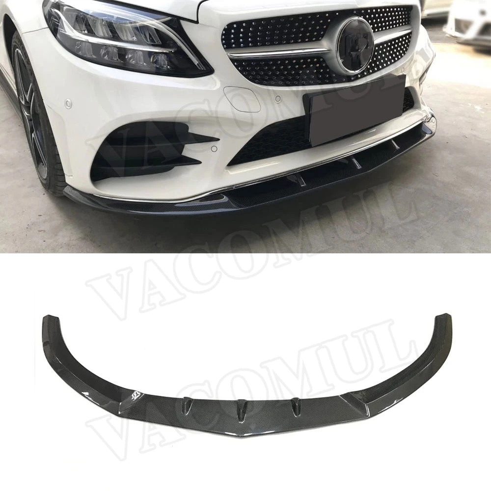 

VACOMUL Carbon Fiber Front Bumper Lip Spoiler for Mercedes Benz C Class W205 C205 C63 Coupe Sport 2019 - 2022 Car Styling FRP