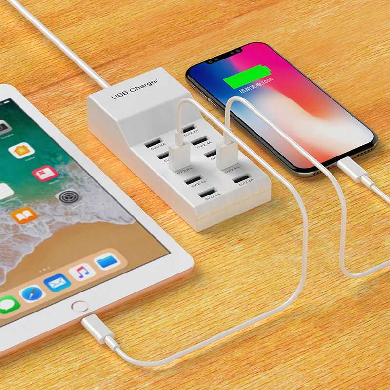 

Высокоскоростной 10-портовый USB-концентратор 5 В, адаптер для зарядного устройства переменного тока, портативный USB-адаптер питания для домашнего офиса, дорожное настенное зарядное устройство, вилка европейского стандарта