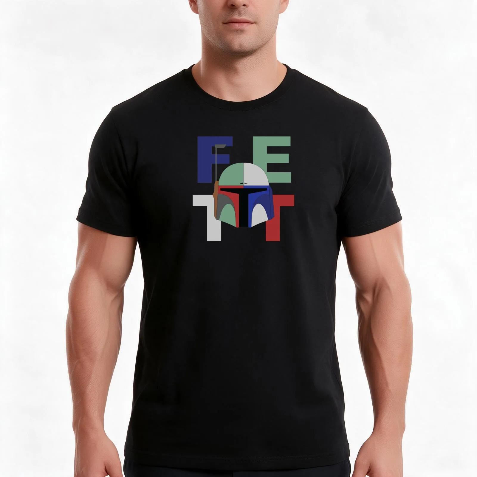 FETT T-Shirt, Summer Casual Cotton Tee, Oversized Streetwear Tops, Vintage Graphic Print, Loose Fit Short Sleeve, 100% Cotton