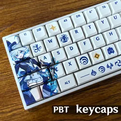 Genshin Impact Furina Wriothesley Neuvillette Pbt Material Keycaps Set for ANSI Mechanical Keyboard XDA Profile Only KeyCaps