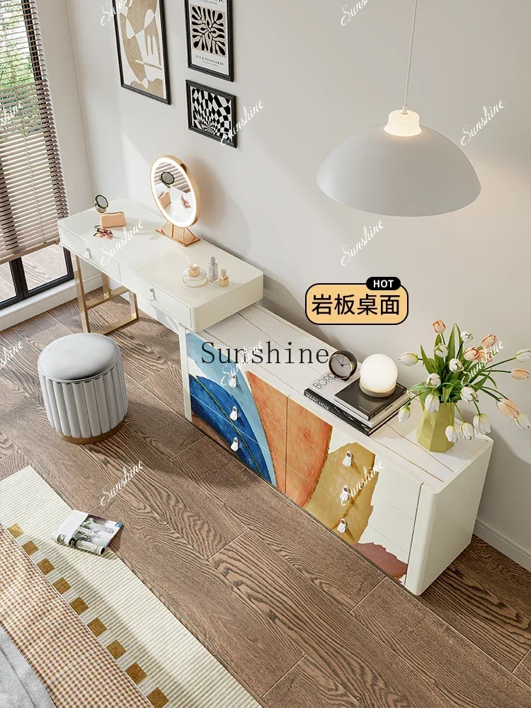 

Wabi-sabi French cream chest dresser integrated modern simple makeup tableYY