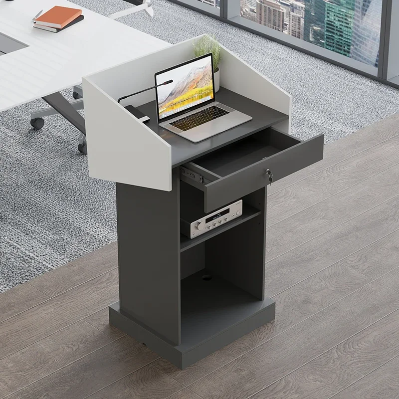 Lecture Stand Podium Reception Desks Luxury Clinic Speech Stand Support Customization Fillet Treatment Reception Tavolo Table