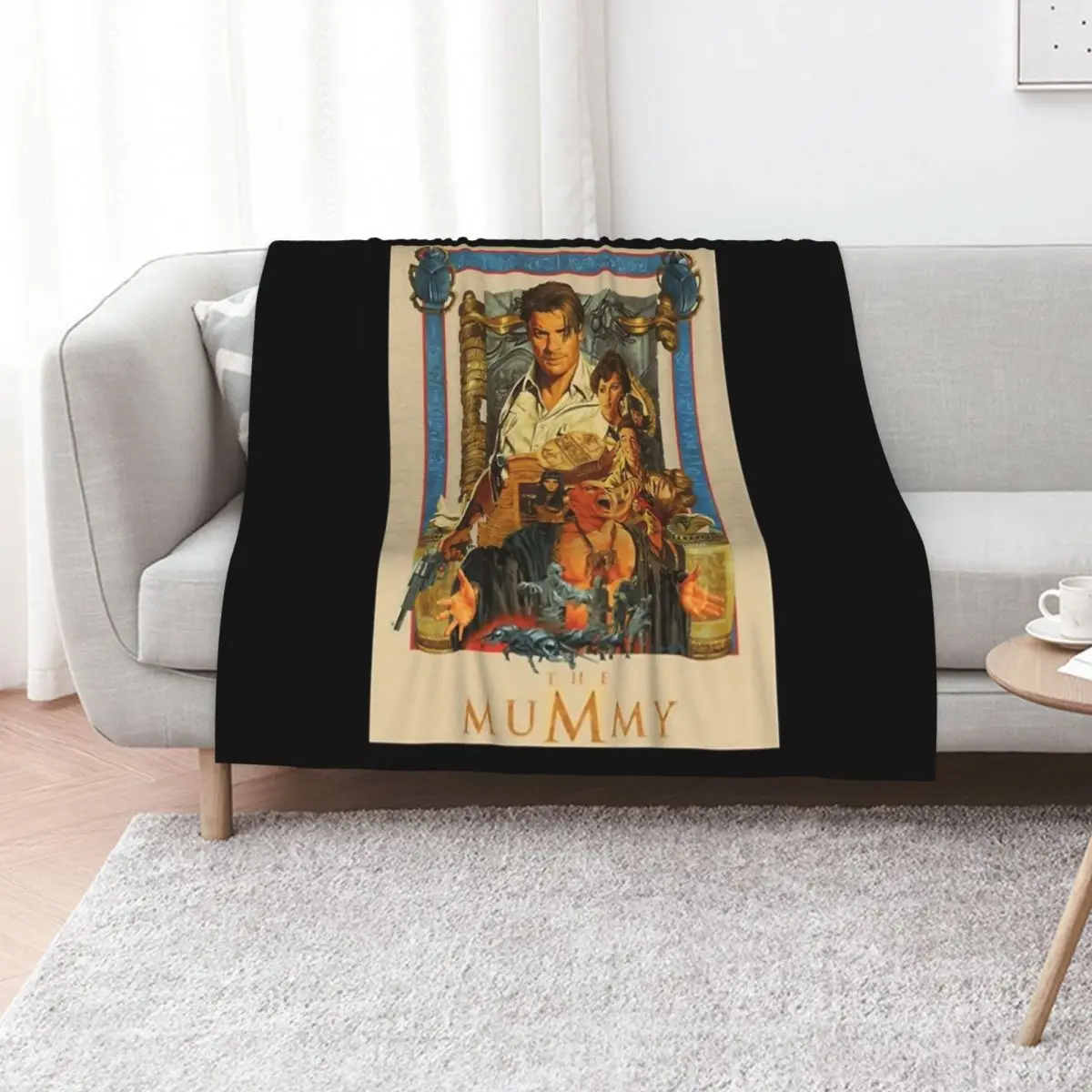 

Brendan, Fraser the Mummy rick oconnell Throw Blanket Picnic wednesday Retros Custom Blankets