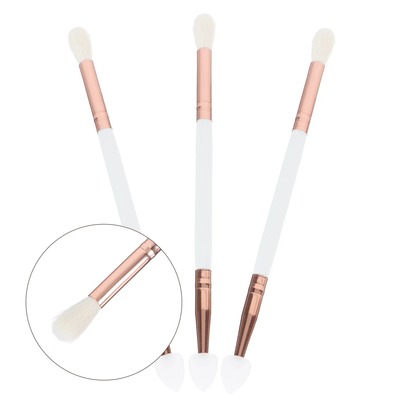 3 個のハート型アイシャドウブラシマルチセクションデザイン便利なアイシャドウアプリケーター家庭用アイシャドウブラシ