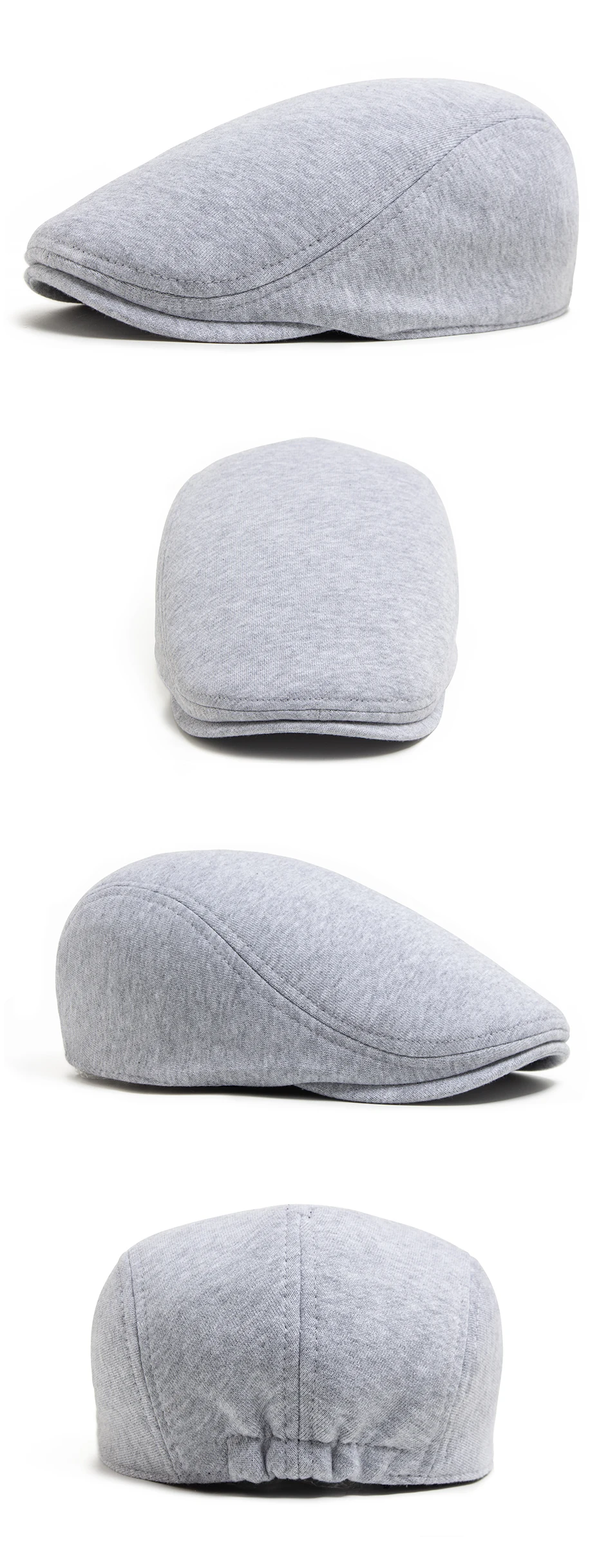 Newsboy Caps Männer Casual Vintage Baskenmütze Gestrickte Baumwolle Cabbie Hut Herbst Winter Mode Frauen Warme Flache Kappe Unisex Einstellbar – Detail 5