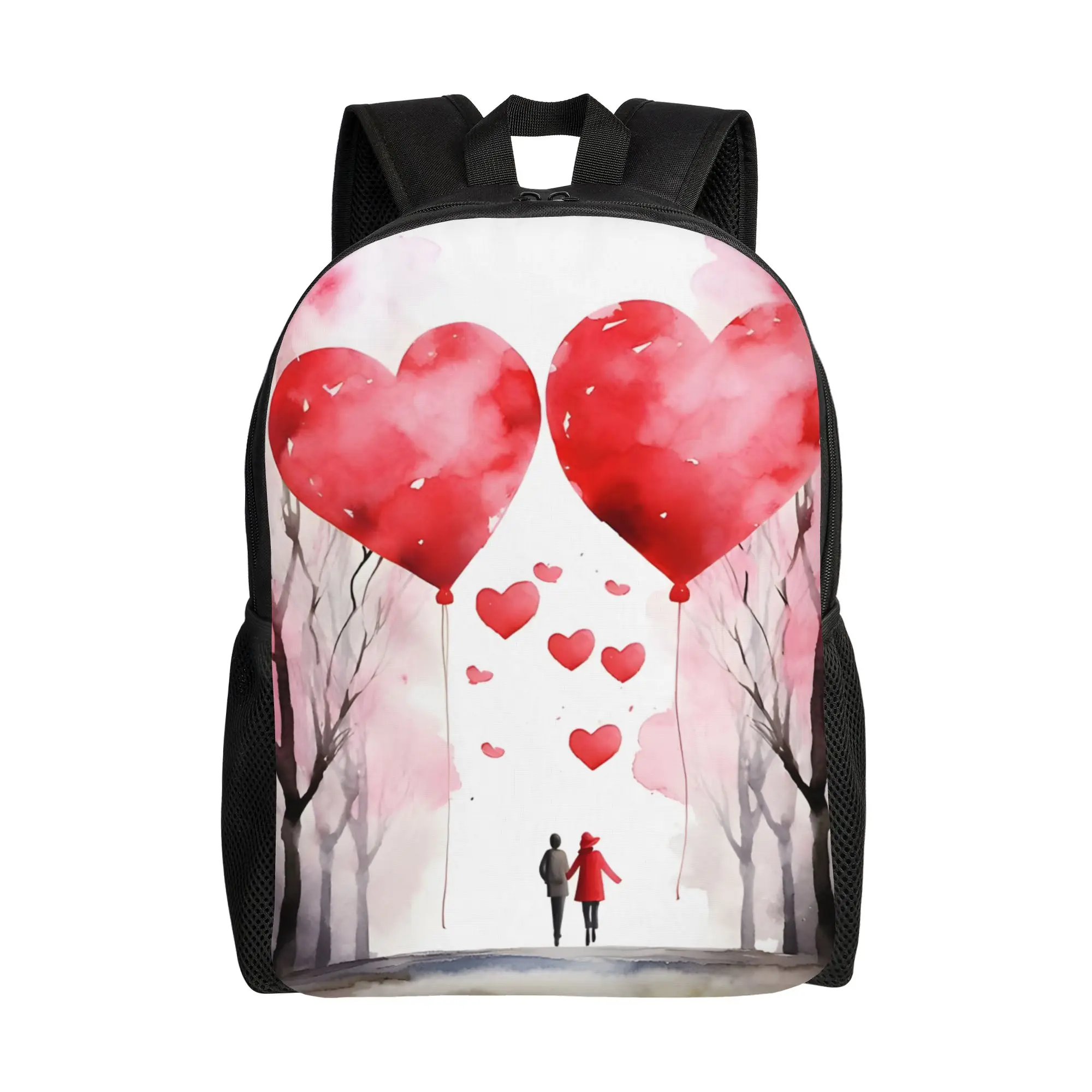 

1PC first day of school Backpack Valentine's Day Watercolor Daypack Daily Outdoor Sturdy Shoulder Rucksack