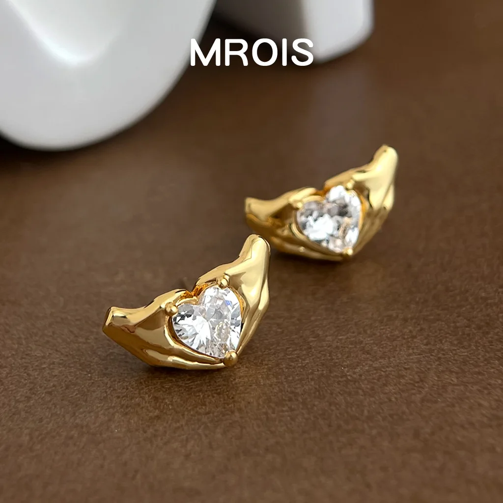 Original than heart! Color retention S925 silver needle niche design ins personalized factory earrings stud earrings