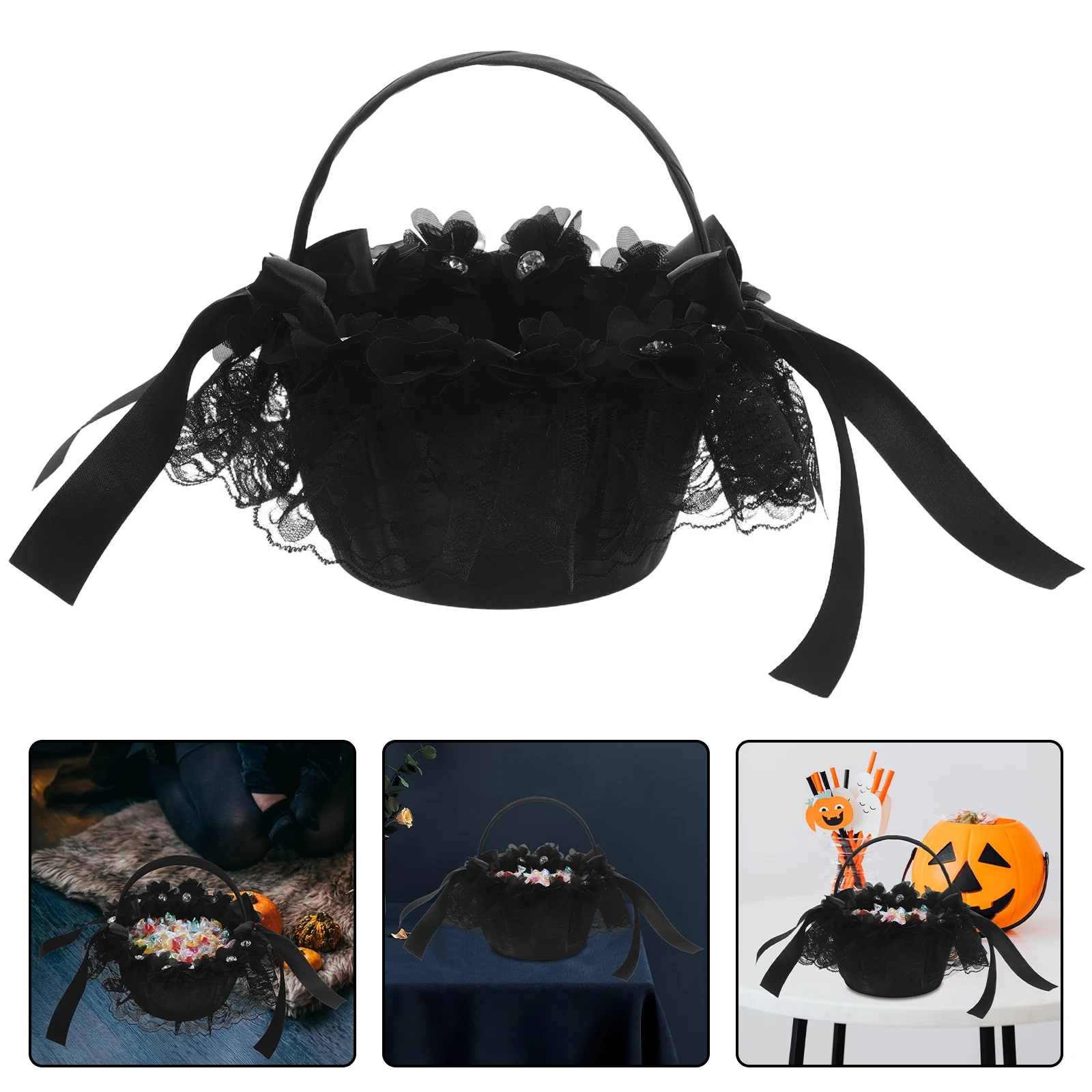 Czarny Pleciony Koszyk do Przechowywania, Ręczny Koszyk dla Druhny na Kwiaty na Przyjęcia Weselne, Mini Koszyk na Kwiaty, Dekoracja, Przenośny Kosz na Pranie do Domu