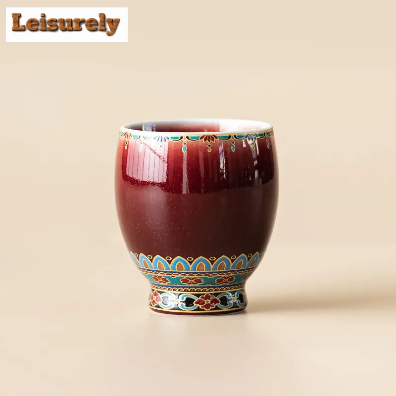 

100 мл Lang Red Dunhuang Treasure Flower Drum в форме чайной чашки, бутик, чайная чаша, кувшин, индивидуальная чашка для дегустации чая, чашка Chazhan Master Cup