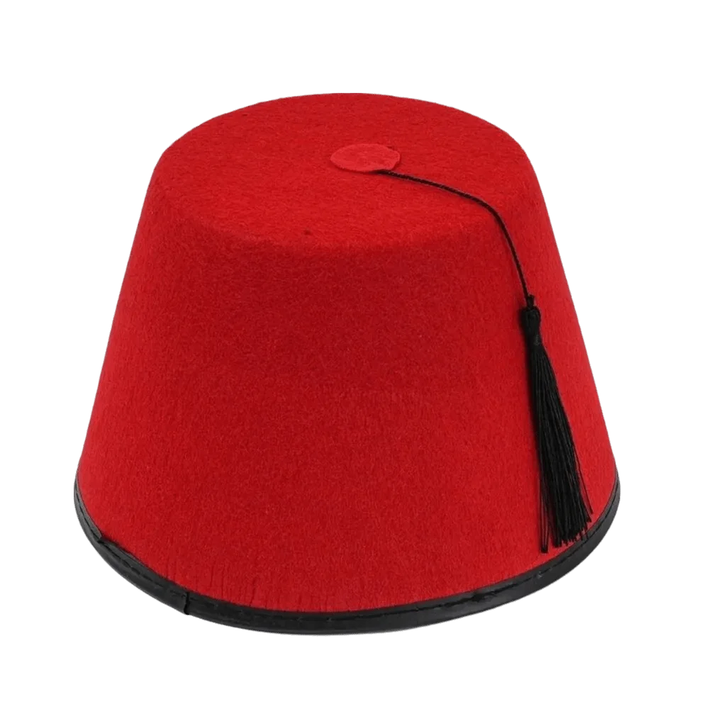 Traditional Felt Fez Cap Round Red Color Tarboosh Fez Hat Breathable Moroccan Hat Universal