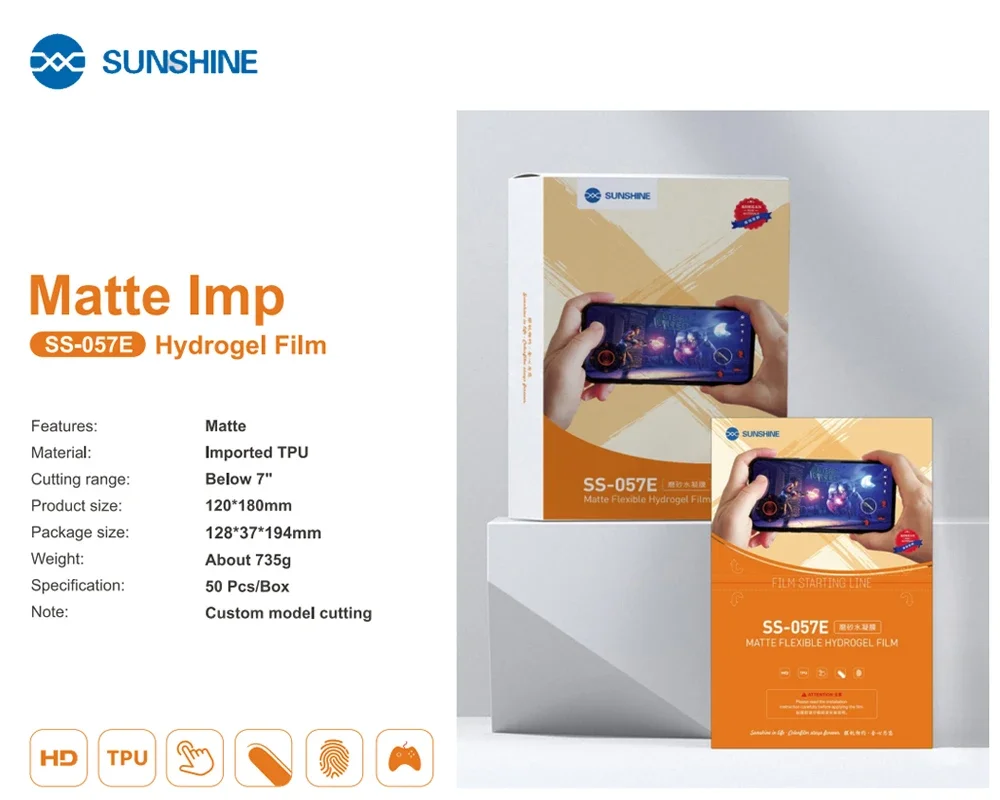 Sonnenschein SS-057 SS-057EK SS-057RK hydro gel film handy bildschirm schutz film mit schnitte qr code lcd bildschirms chutz – Detail 4