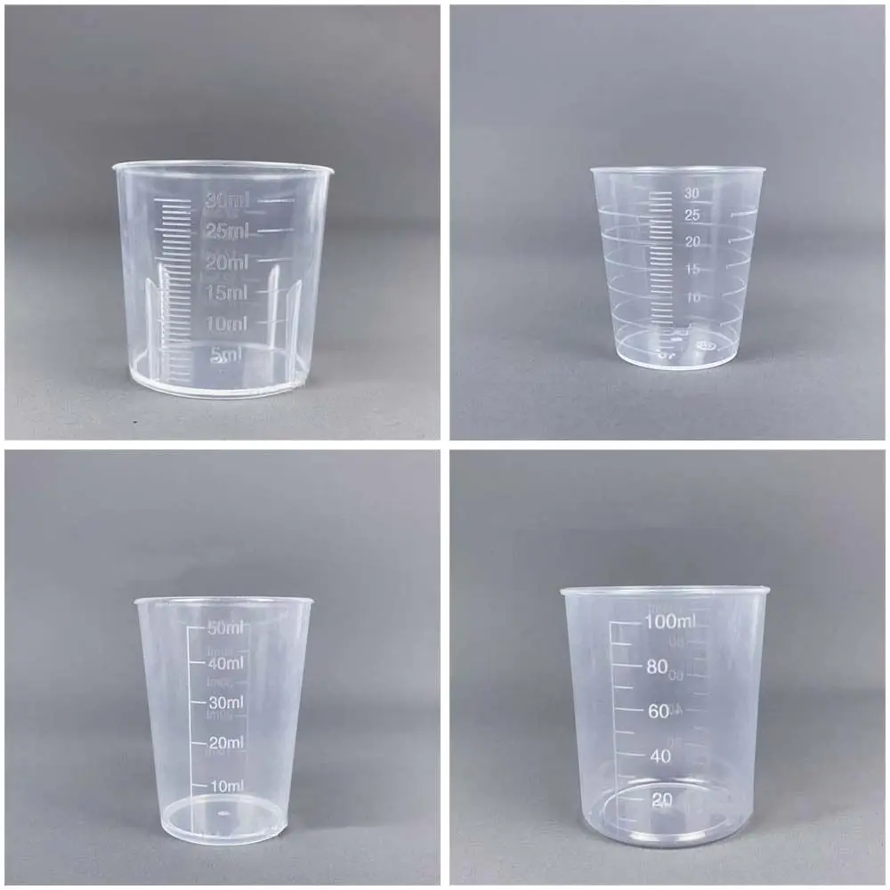 Clear Graduated Measuring Cup Plastic Mini Laboratory Beaker Scale Measuring Tools Transparent Mixing Cup Kitchen Baking