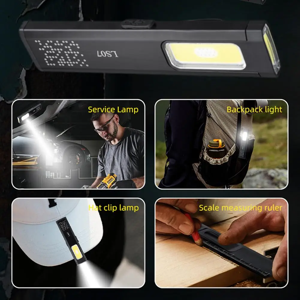 Portable LED Keychain Flashlight USB-C Rechargeable Outdoor Emergency Pocket EDC Flashlight High Power Mini Work Light