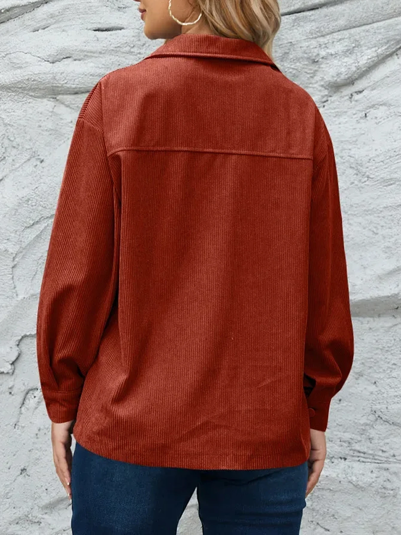 여성 셔츠 가을 겨울 기본 데일리 솔리드 컬러 싱글 브레스티드 긴팔 셔츠 칼라 캐주얼 셔츠