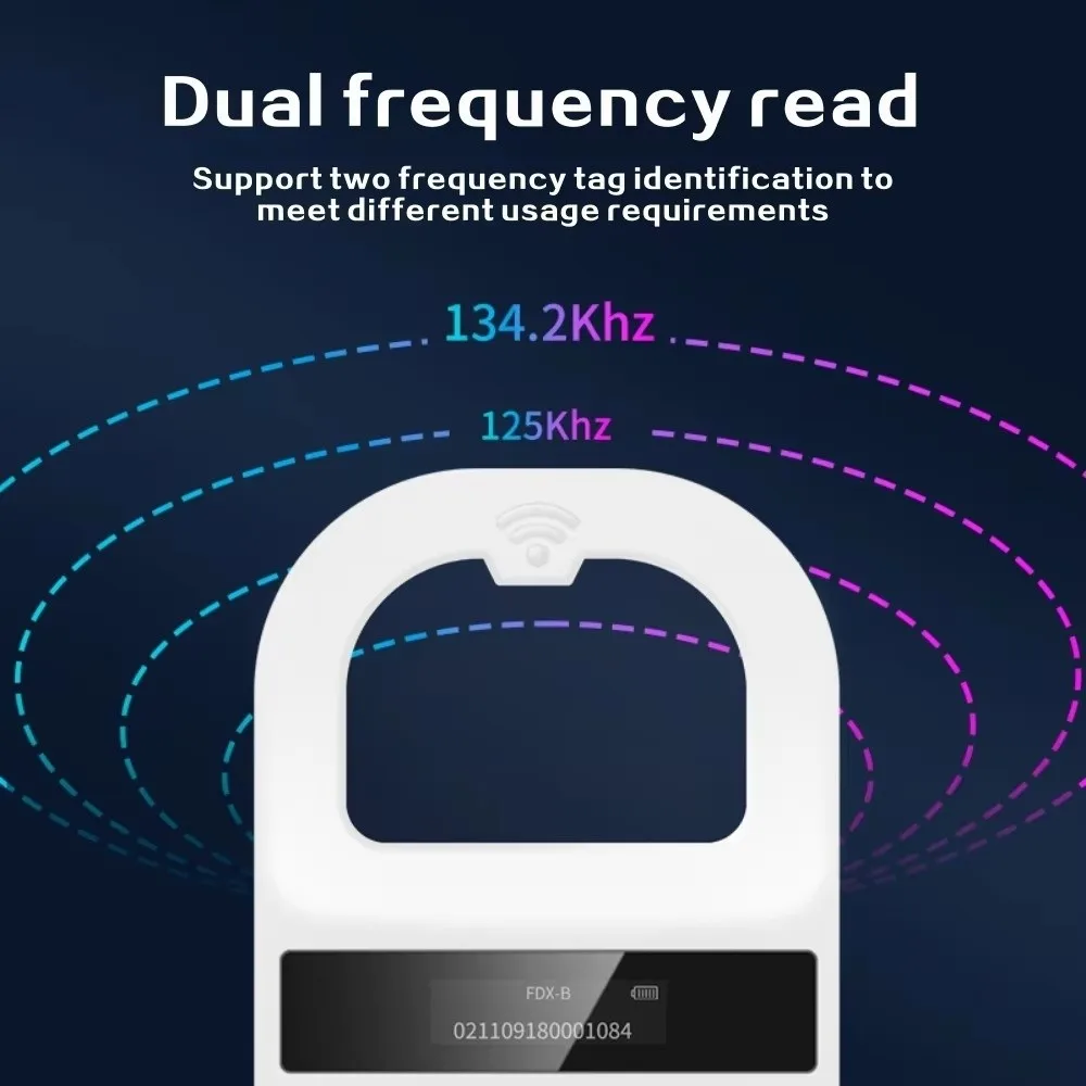 134.2Khz Frequency Animal RFID Reader USB Bluetooth FDX-B FDX-A Pet Microchip Scanner Iso11784/5 Compatible Rechargeable Battery