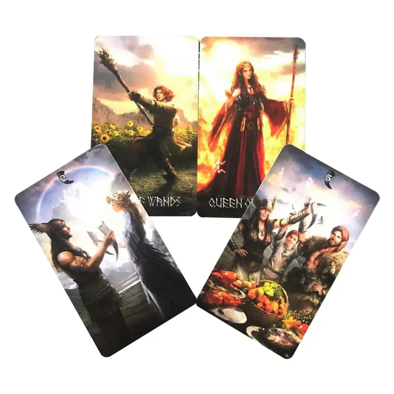 Hot sales  Runic Tarot Oracle Tarot Card Fate Divination Prophecy Card Family Party Game Tarot 78 Card Deck PDF Guide