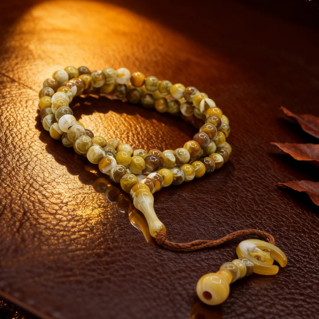 Translucent Star‑Moon Gradient Hand‑held Prayer Beads, 99 Pieces, 8mm Polished Crystal Beads, Prayer & Gifting Ornament