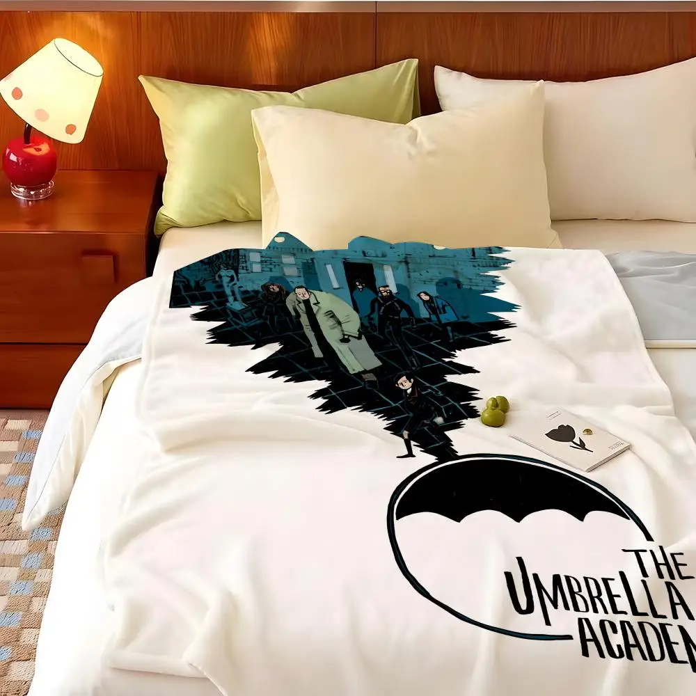 Drama T-The U-Umbrella A-Academy Throw Flannel Throw Blanket, Lightweight Cozy, Durable Washable cute Cool