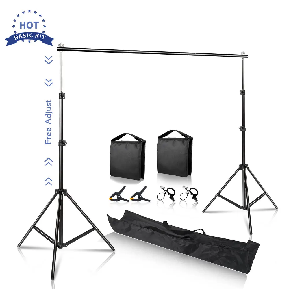 2.6m*3m Background Stand with backdrop Adjustable Photo Backdrop Support System Kit Photography Photo Video Studio Shoot