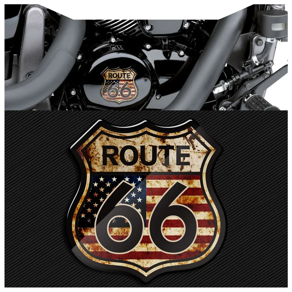 3D Motorcycle Sticker America US The Historic Route 66 Stickers Fit for Harley Touring Electra Glide Ultra Road King