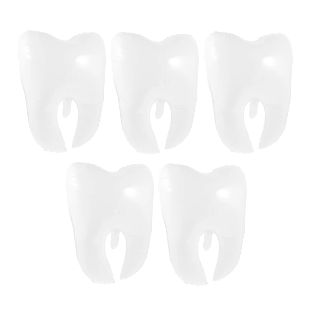 

5pcs Tooth Shaped Balloons Inflatable Decorative Party Supplies Baby Shower Wedding Anniversary Balloon Accessories